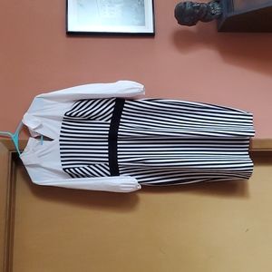 Black and white striped 7 Avenue Design Studio dress. Size XL.